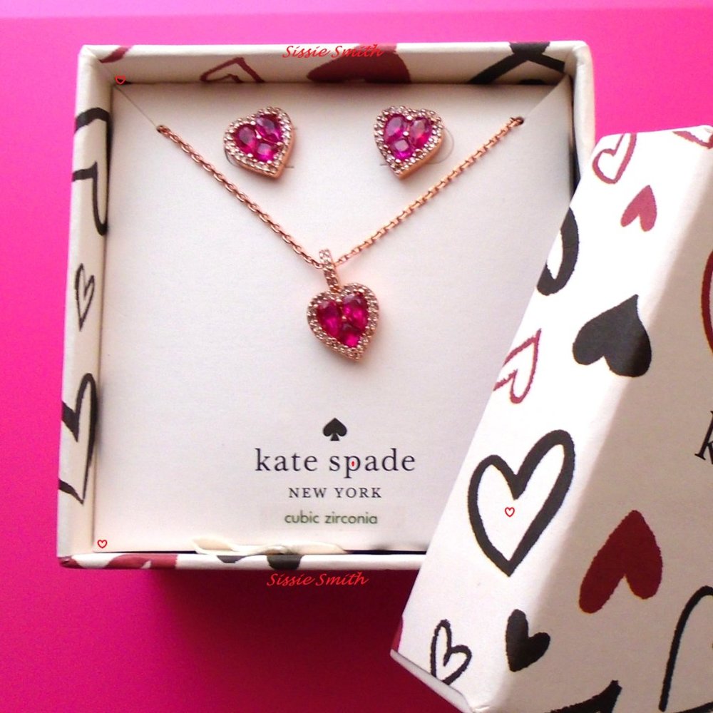 ♠️ Kate Spade ♠️ Spell It Out Heart Jewelry Set - Picture 2 of 7